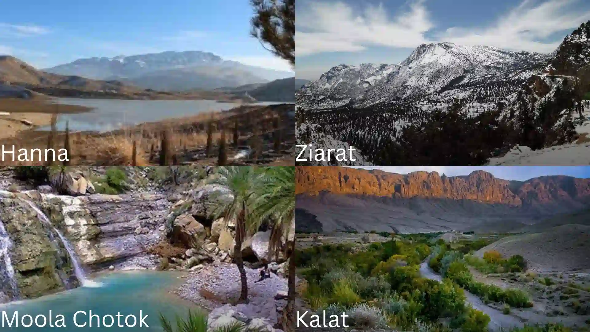 Balochistan Valleys Kalat, Moola Chotok, Ziarat, Hanna