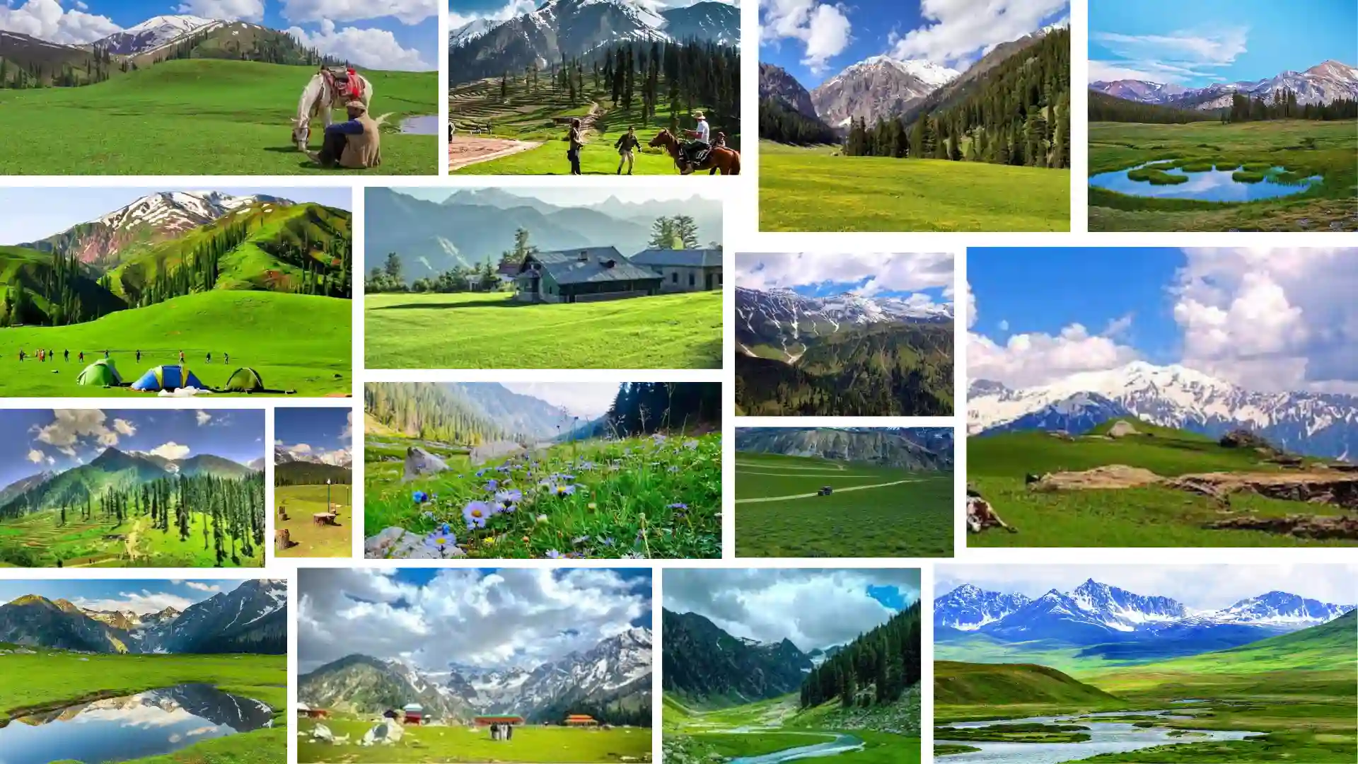 Khyber Pakhtunkhwa Meadows: Kalam Meadows, Dana Meadows, Qaqlasht Meadows, Jahaz Banda, Lalazar, Siri Paye Meadows